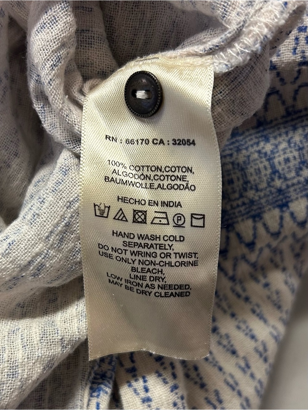 Maeve Blue & Cream Patterned Button-Front Tunic - Picture 6 of 7